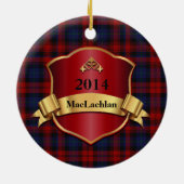 MacLachlan Tartan Karierte benutzerdefinierte Verz Keramikornament (Hinten)