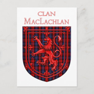 Maclachlan Tartan Scottish Kariert Lion Rampant Postkarte