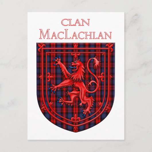Maclachlan Tartan Scottish Kariert Lion Rampant Postkarte (Vorderseite)