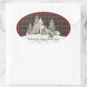 MacLachlan Weathered Original Scottish Tartan Ovaler Aufkleber (Tasche)