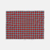 MacLaine Clan Bright Red und Sky Blue Tartan Fleecedecke (Vorderseite (Horizontal))