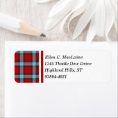 MacLaine Clan Red und Sky Blue Scottish Tartan (Insitu)