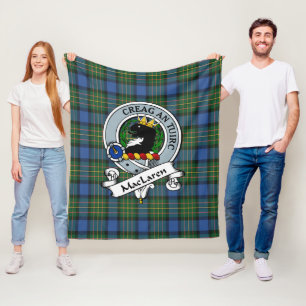 MacLaren Ancient Clan Abzeichen Tartan Kariert Fleecedecke
