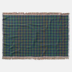 MacLaren Clanblauer, grüner und gelber Tartan Decke