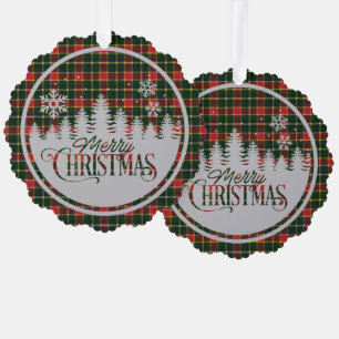 MacLaughlsn Old Modern Scottish Tartan Weihnachten Ornament Karte