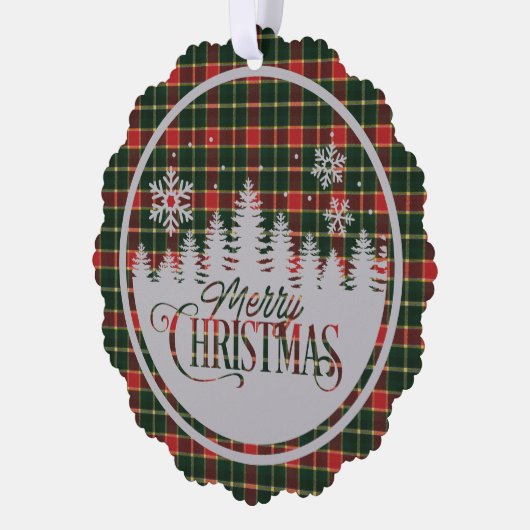 MacLaughlsn Old Modern Scottish Tartan Weihnachten Ornament Karte (Links)