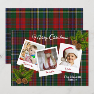MacLean Clan Kariert Weihnachts Multi Foto Card Einladung