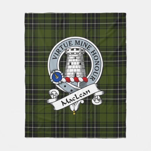 MacLean Hunting Clan Abzeichen Tartan Kariert Fleecedecke (Vorderseite)