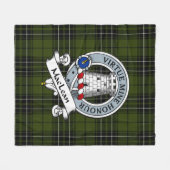 MacLean Hunting Clan Abzeichen Tartan Kariert Fleecedecke (Vorderseite (Horizontal))