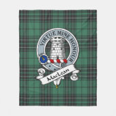 MacLean Jagd Ancient Clan Abzeichen Tartan Kariert Fleecedecke (Vorderseite)