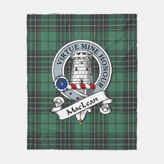 MacLean Jagd Ancient Clan Abzeichen Tartan Kariert Fleecedecke (Vorderseite)