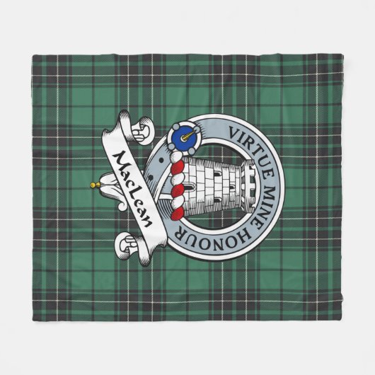 MacLean Jagd Ancient Clan Abzeichen Tartan Kariert Fleecedecke (Vorderseite (Horizontal))