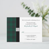 MacLean Modern Hunting Tartan Wedding RSVP Antwort (Stehend Vorderseite)