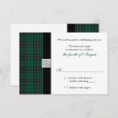 MacLean Modern Hunting Tartan Wedding RSVP Antwort (Vorne/Hinten)