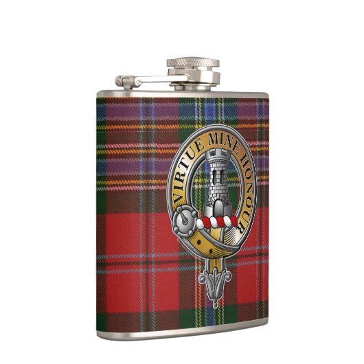 MacLean Tartan & Abzeichen Flachmann (Rechts)