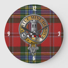 MacLean Tartan & Abzeichen Große Wanduhr
