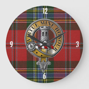 MacLean Tartan & Abzeichen Große Wanduhr