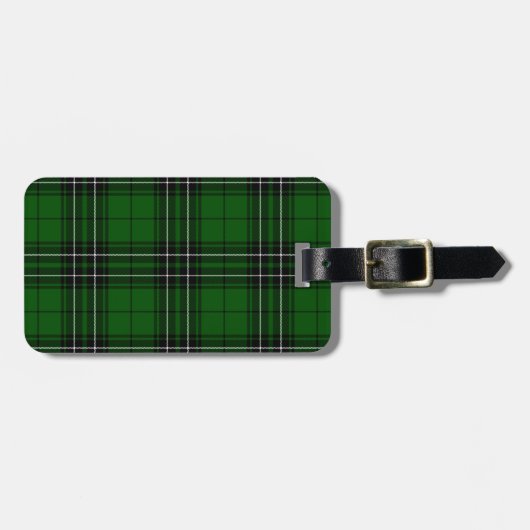MacLean Tartan Green und Black Kariert Gepäckanhänger (Vorderseite horizontal)