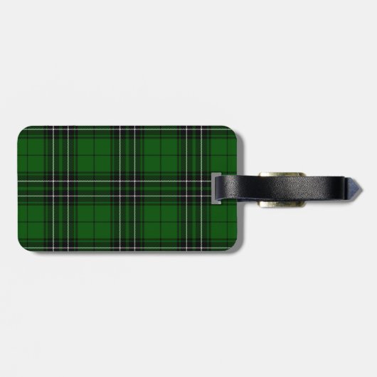 MacLean Tartan Green und Black Kariert Gepäckanhänger (Rückseite horizontal)