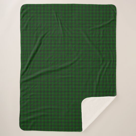 MacLean Tartan Green und Black Kariert Sherpadecke (Vorderseite)