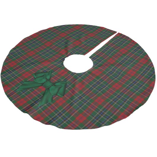 MacLean Tartan Kariert Tree Skirt Polyester Weihnachtsbaumdecke (Schrägansicht)