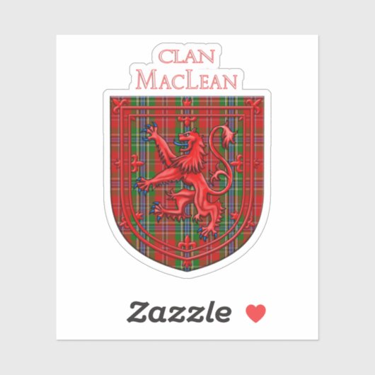MacLean Tartan Scottish Kariert Lion Rampant Aufkleber (Blatt)