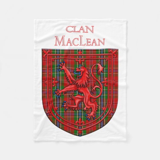 MacLean Tartan Scottish Kariert Lion Rampant Fleecedecke (Vorderseite)