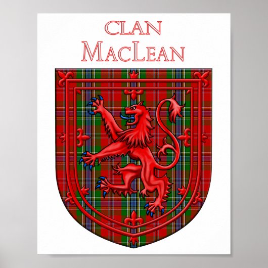 MacLean Tartan Scottish Kariert Lion Rampant Poster (Vorne)