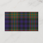 MacLellan Kariert Hochzeitsempfang Platzkarte (Rückseite)