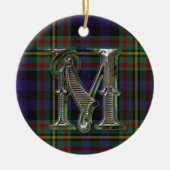 MacLellan karierte Monogrammverzierung Keramik Ornament (Vorne)