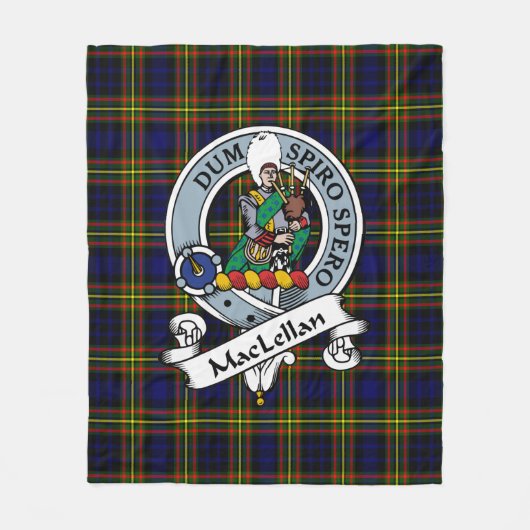 MacLellan Modern Clan Abzeichen Tartan Kariert Fleecedecke (Vorderseite)