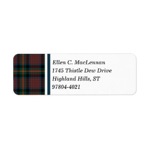 MacLennan Clan Navy Blue and Red Scottish Tartan