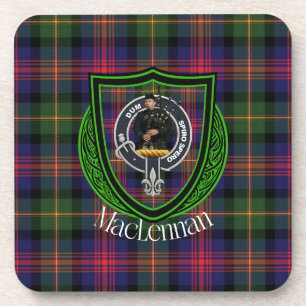 MacLennan schottischer Clan Tartan & Wappen Getränkeuntersetzer
