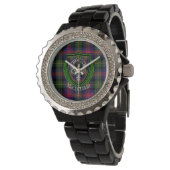 MacLennan Scottish Clan Tartan & Crest Armbanduhr (Schrägansicht)