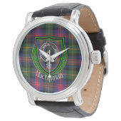 MacLennan Scottish Clan Tartan & Crest Armbanduhr (Schrägansicht)