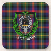 MacLennan Scottish Clan Tartan & Crest Getränkeuntersetzer (Vorderseite)