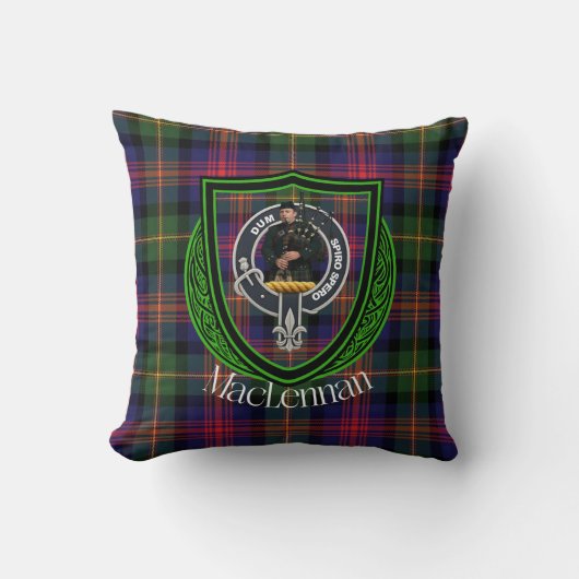 MacLennan Scottish Clan Tartan & Crest Kissen (Vorderseite)