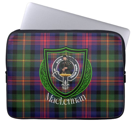 MacLennan Scottish Clan Tartan & Crest Laptopschutzhülle (Vorderseite)