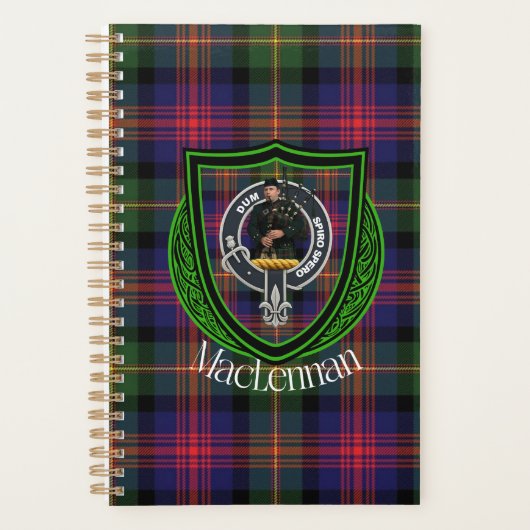MacLennan Scottish Clan Tartan & Crest Planer (Vorderseite)