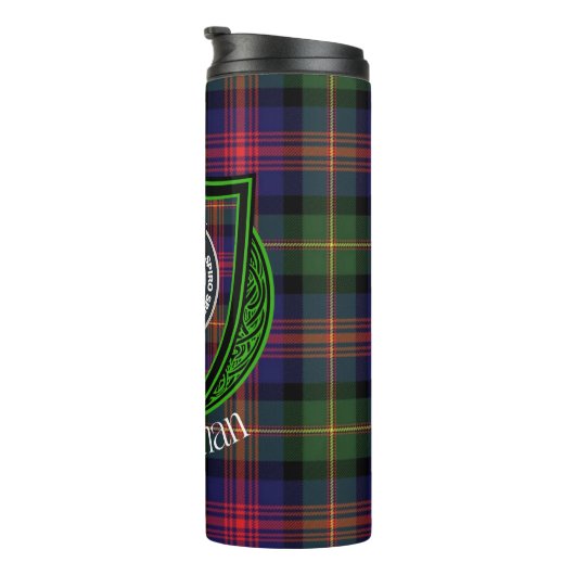 MacLennan Scottish Clan Tartan & Crest Thermosbecher (Nach rechts gedreht)