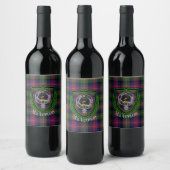 MacLennan Scottish Clan Tartan & Crest Weinetikett (Flaschen)
