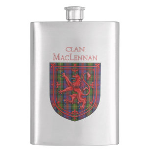 MacLennan Tartan Scottish Kariert Lion Rampant Flachmann