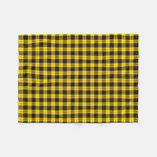 MacLeod Clan Bright Yellow and Black Tartan Fleecedecke (Vorderseite (Horizontal))