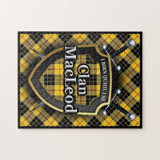 MacLeod Clan Lewis Tartan Schwerter und Shield Puzzle (Horizontal)