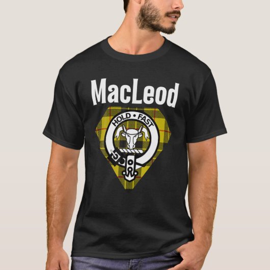 Macleod Clan Scottish Name Coat of Arms Tartan T-Shirt (Vorderseite)