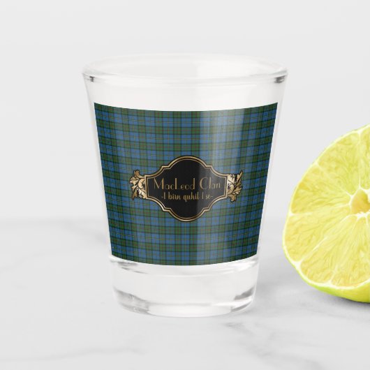 MacLeod Harris Ancient Original Scottish Tartan Schnapsglas (Vorderseite)