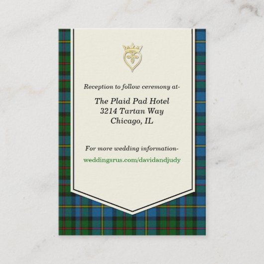 MacLeod Kariert Wedding Enclosure Card Begleitkarte (Vorderseite)