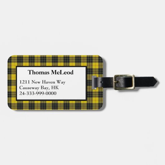 MacLeod Kleidertartan-karierter Gepäck-Umbau Gepäckanhänger (Vorderseite horizontal)