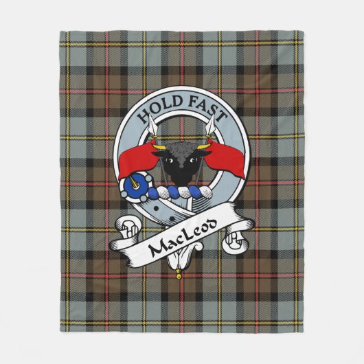 MacLeod of Harris Weathered Clan Abzeichen Tartan Fleecedecke (Vorderseite)