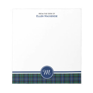 MacLeod of Skye Clan Tartan Monogramm Notizblock